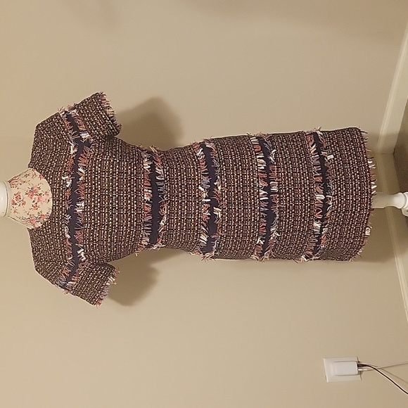 NWT Tory Burch Tweed Fringe Dress - Picture 2 of 5